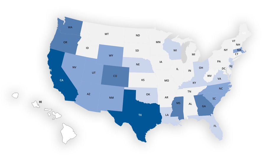 map of USA